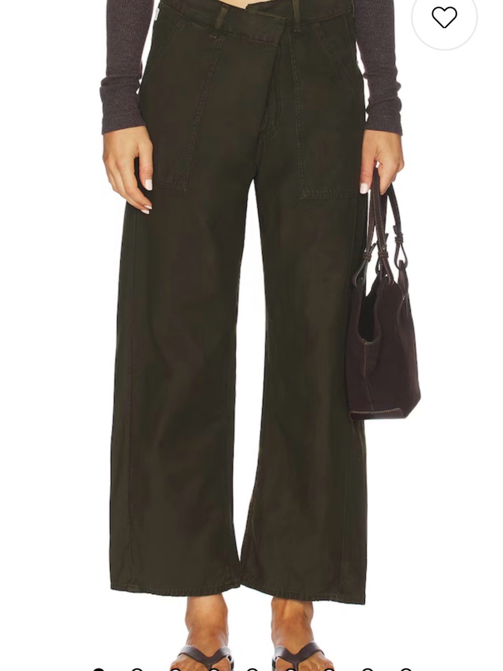 Citizens Of Humanity Ines Wide-Leg Utility Pants with fold over snap.